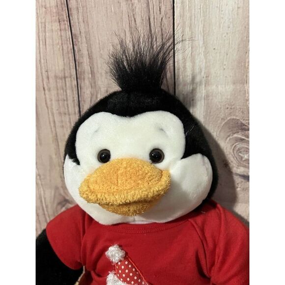 BUILD A BEAR Limited Edition Black White PLAYFUL PENGUIN BIRD 16" plush 2002 - Picture 3 of 10